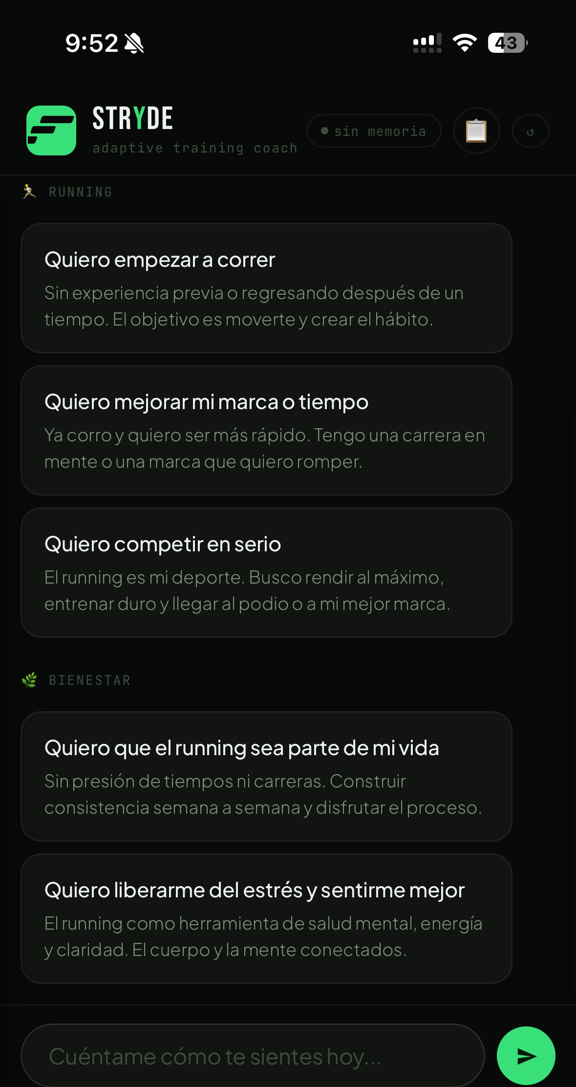 Pantalla de onboarding mostrando el cálculo de zonas cardiacas personalizadas